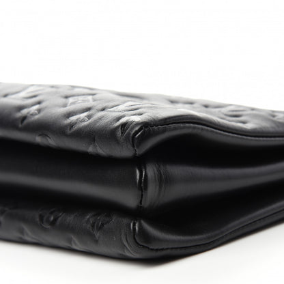 Louis Vuitton Lambskin Embossed Monogram Coussin MM Black 10 of 12