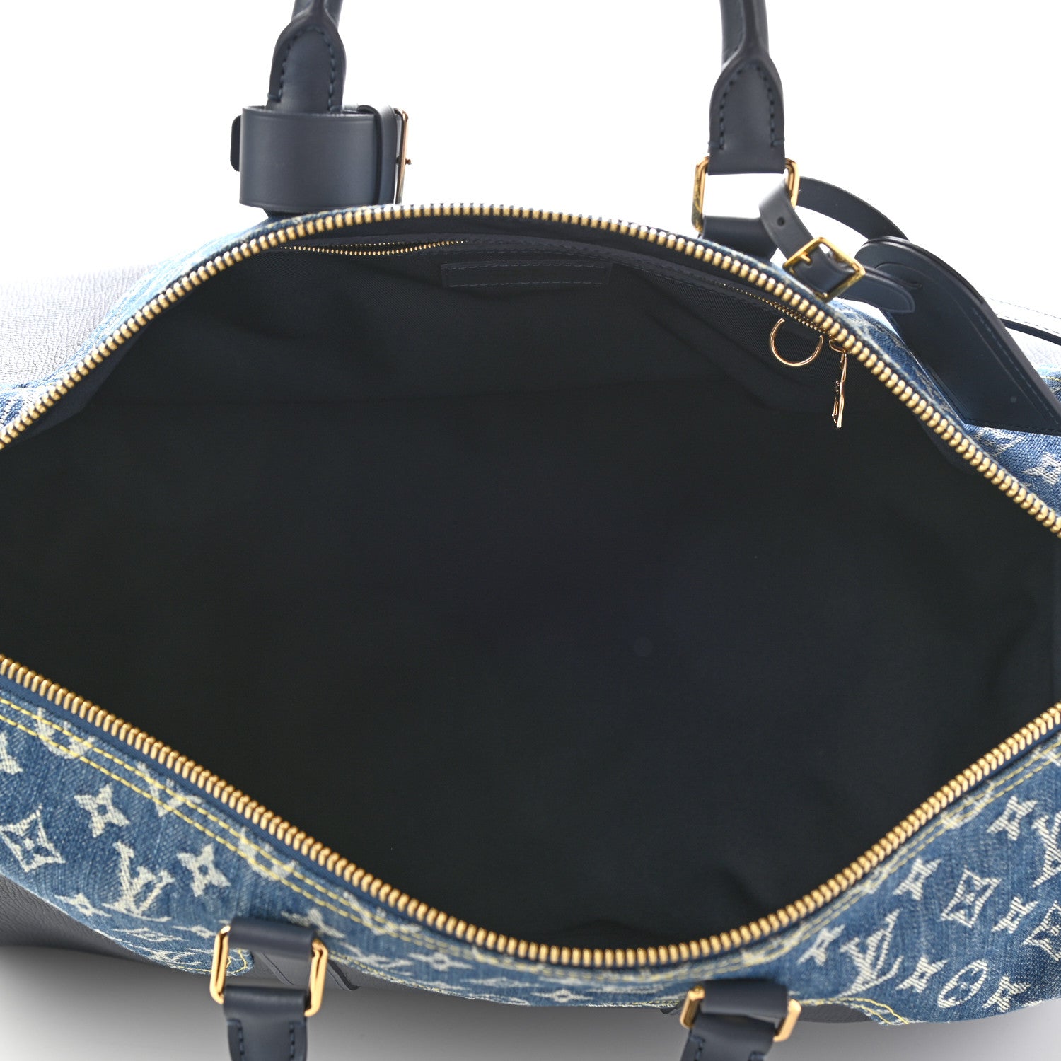 Louis Vuitton X NIGO Taurillon Monogram Denim Drip Keepall Bandouliere 50 Blue 4 of 9