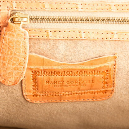 Nancy Gonzalez Crocodile Frame Bag Peach 6 of 7