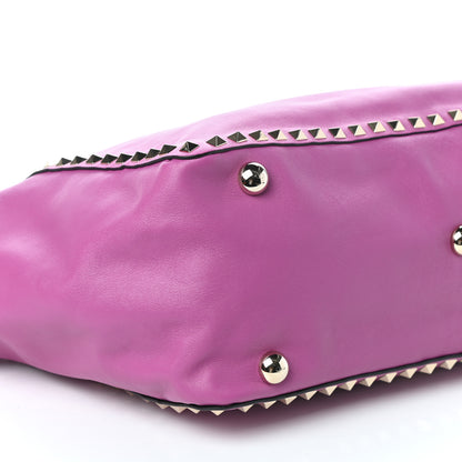 Valentino Garavani Vitello Medium Rockstud Tote Purple Violet 8 of 9