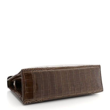 Hermes Shiny Alligator Kelly Pochette Gris Elephant 9 of 20