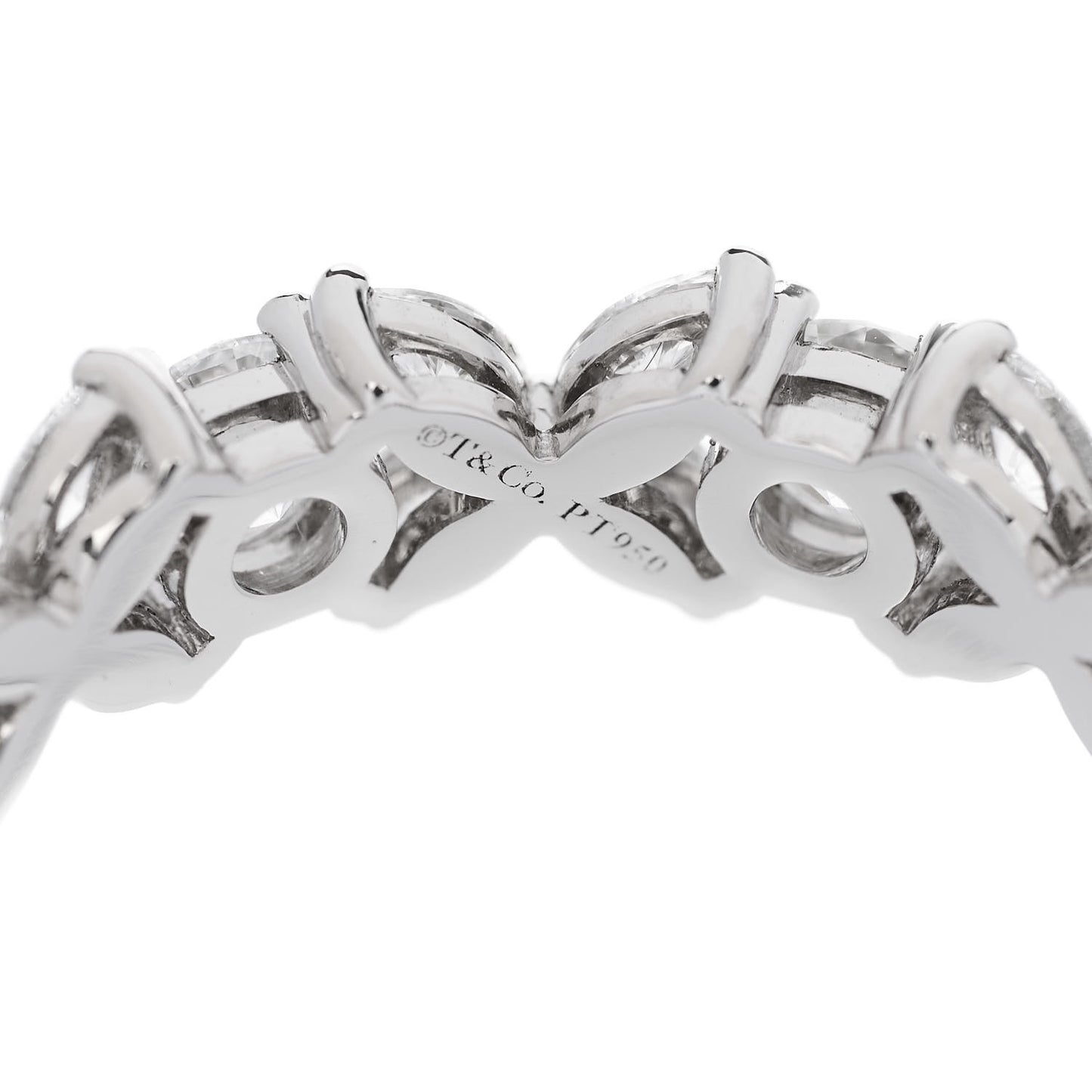 Platinum Diamond Victoria Alternating Band Ring 51 5.75