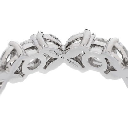 Tiffany Platinum Diamond Victoria Alternating Band Ring 51 5.75 4 of 5