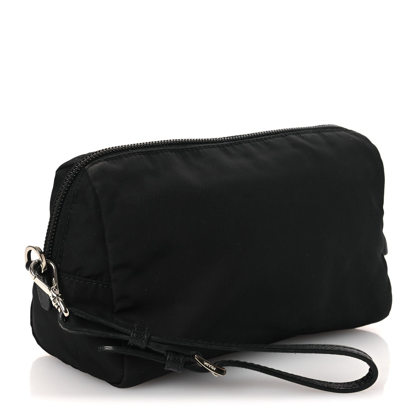 Re-Nylon Vela Saffiano Wristlet Black