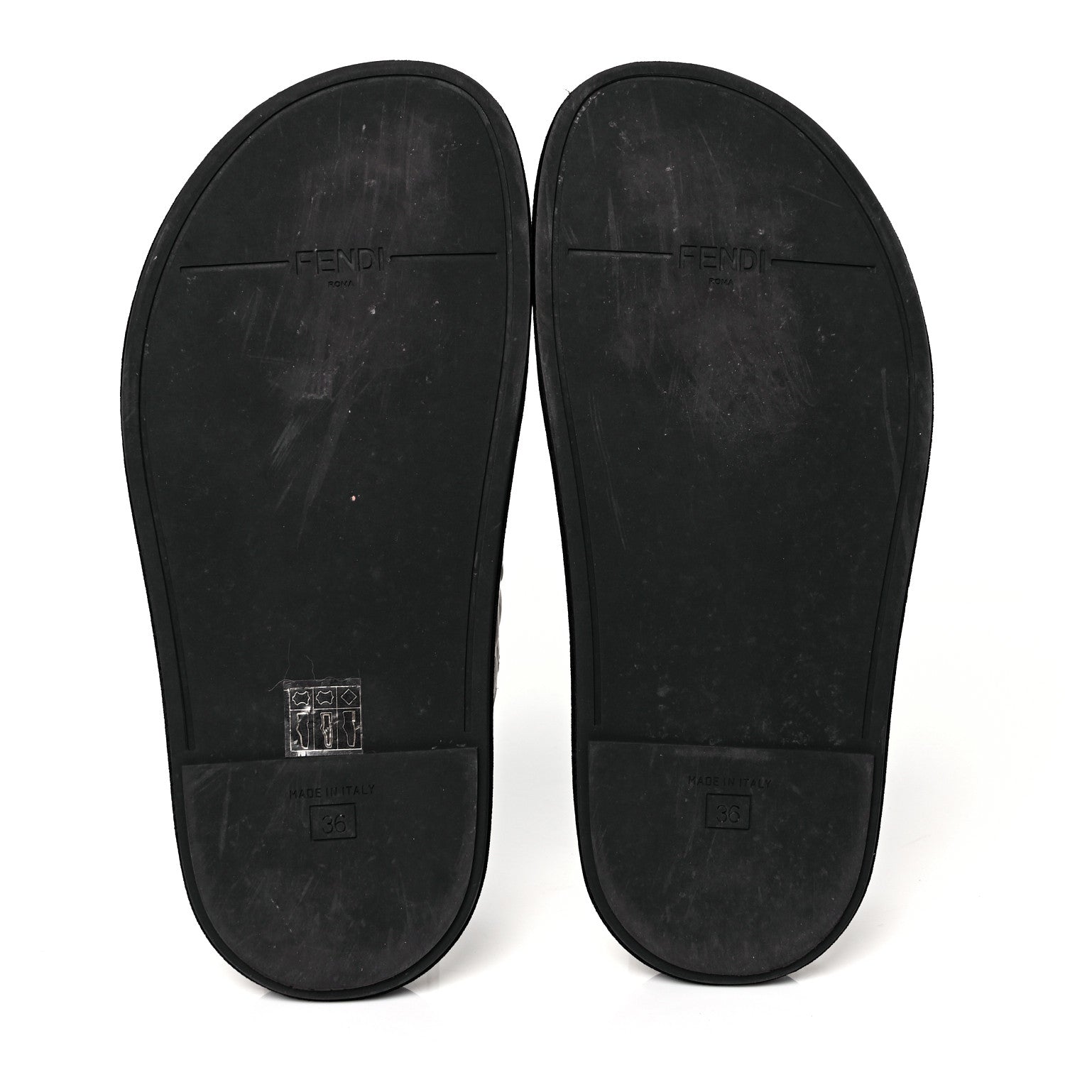 Fendi Calfskin FF Embossed Slide Sandals 36 Camelia Moresco 5 of 8