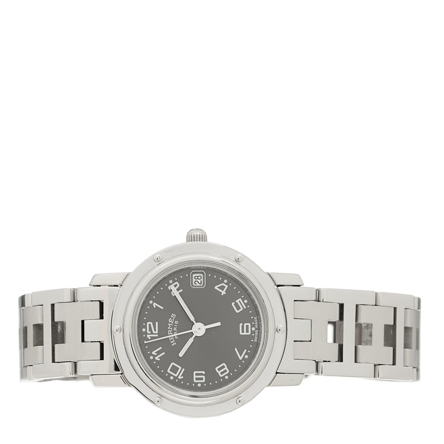 Hermes Stainless Steel 24mm Clipper Quartz Watch Grey 2 of 4