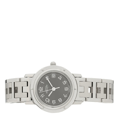 Hermes Stainless Steel 24mm Clipper Quartz Watch Grey 2 of 4