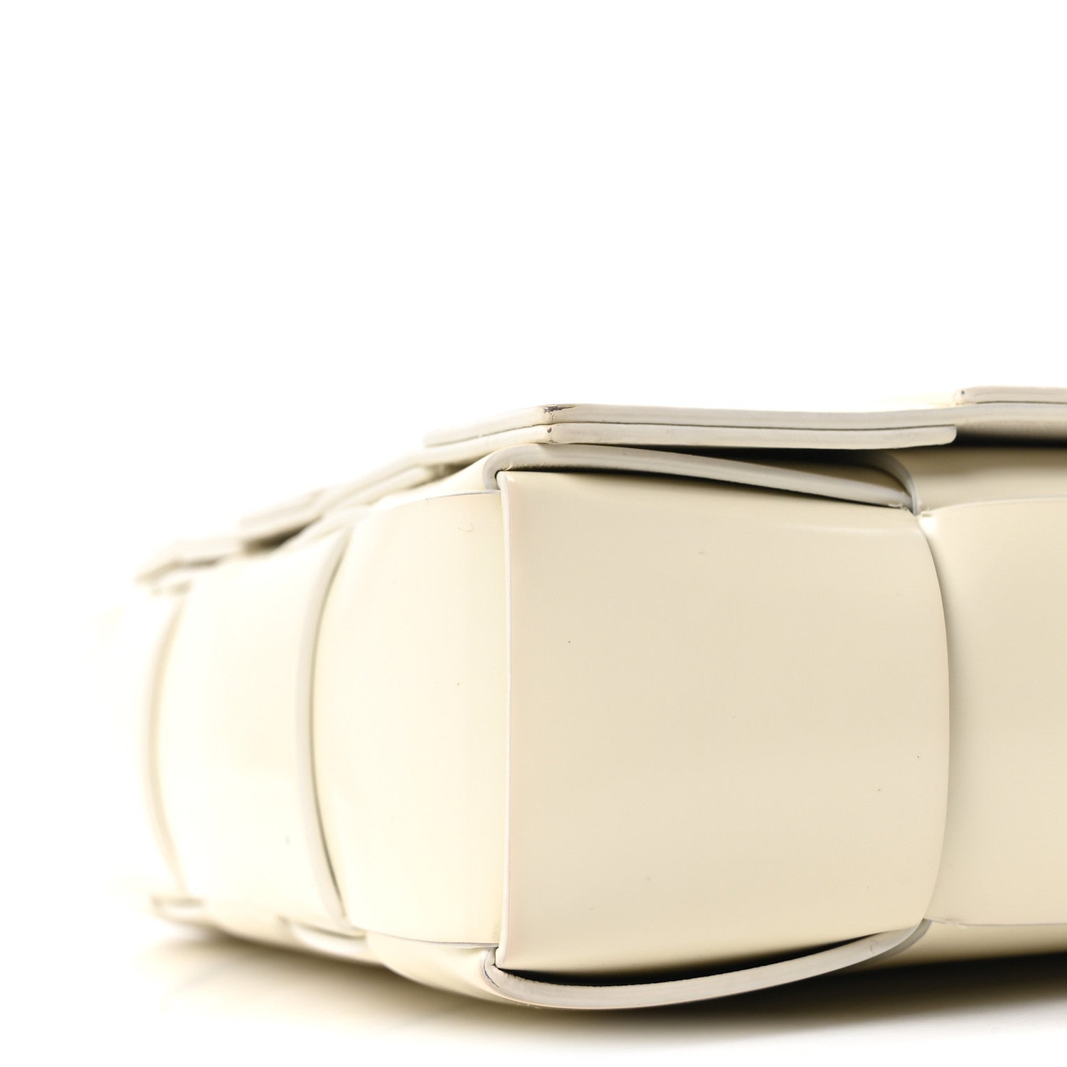 Bottega Veneta Patent Maxi Intrecciato Cassette Crossbody Bag White 10 of 12