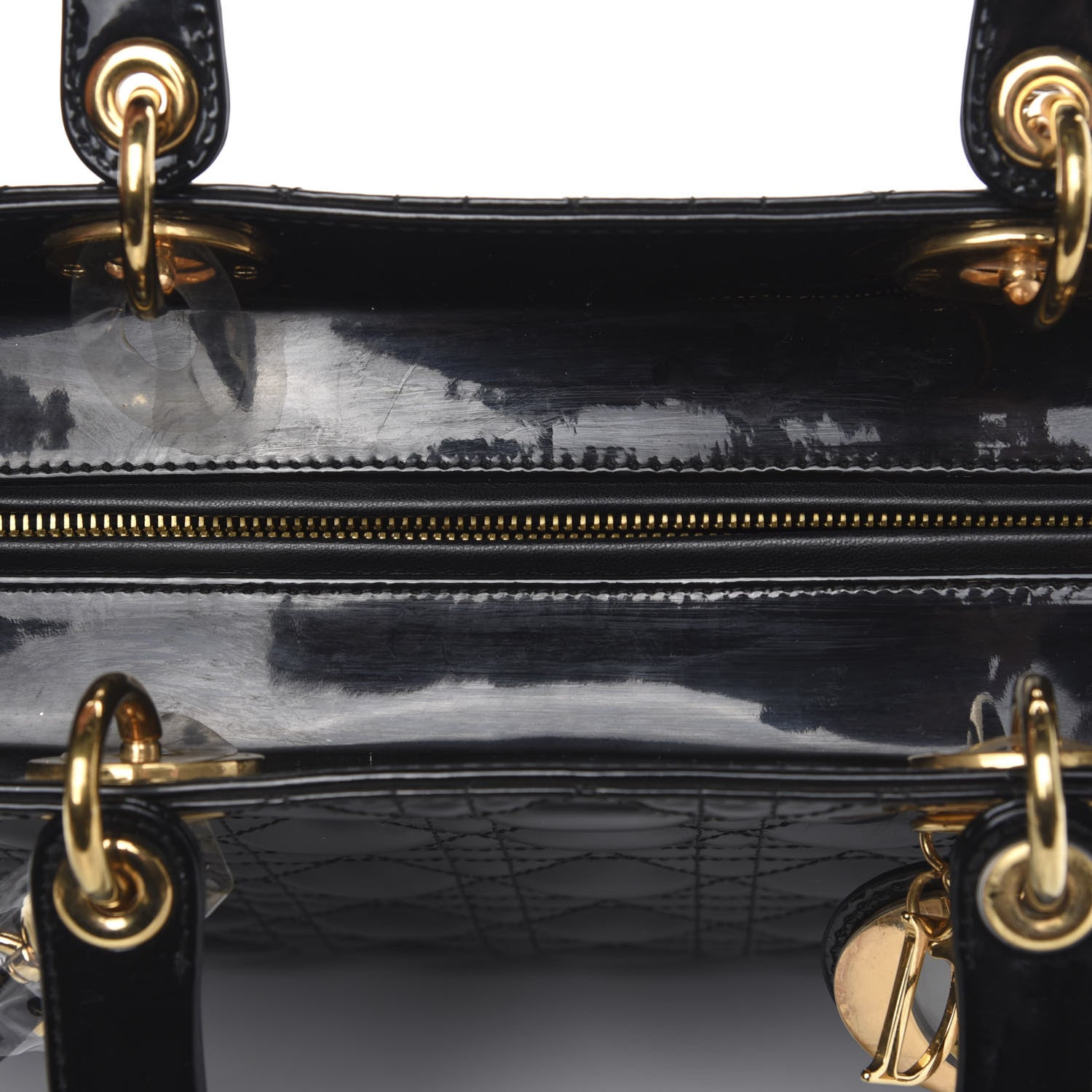 Christian Dior Patent Cannage Large Lady Dior Black 10 of 10
