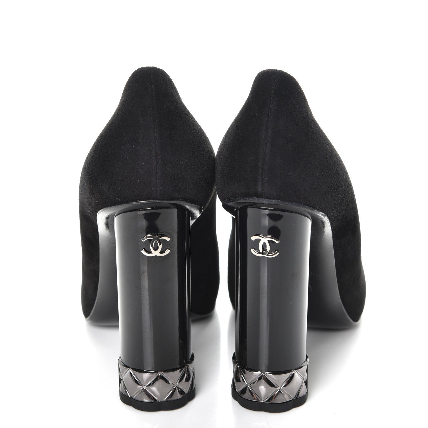 Chanel Suede Calfskin CC Pumps 36 Black 6 of 10