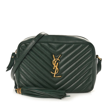 Saint Laurent Calfskin Matelasse Monogram Lou Camera Bag Vert Fonce 1 of 17