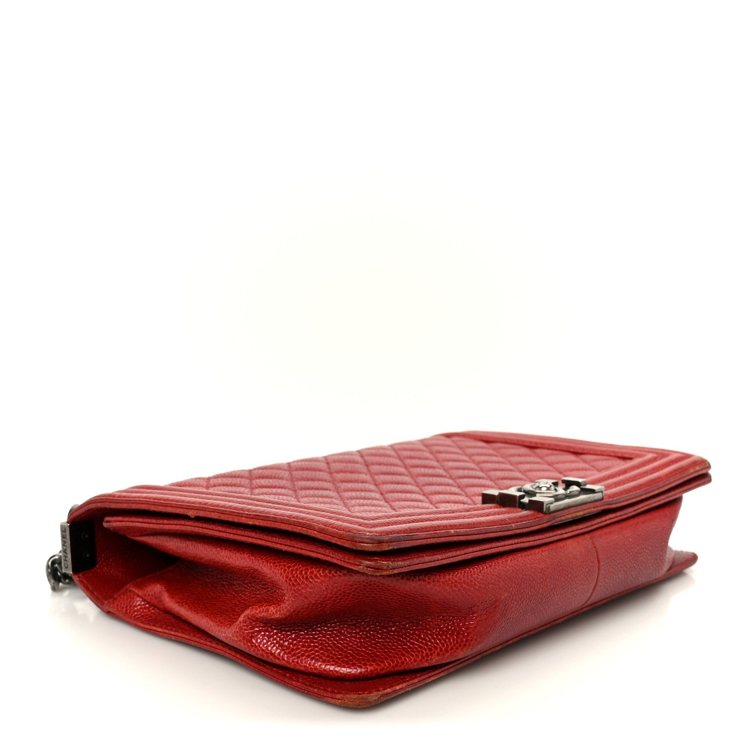 Chanel Caviar Quilted New Medium Boy Flap Dark Red 4 of 14