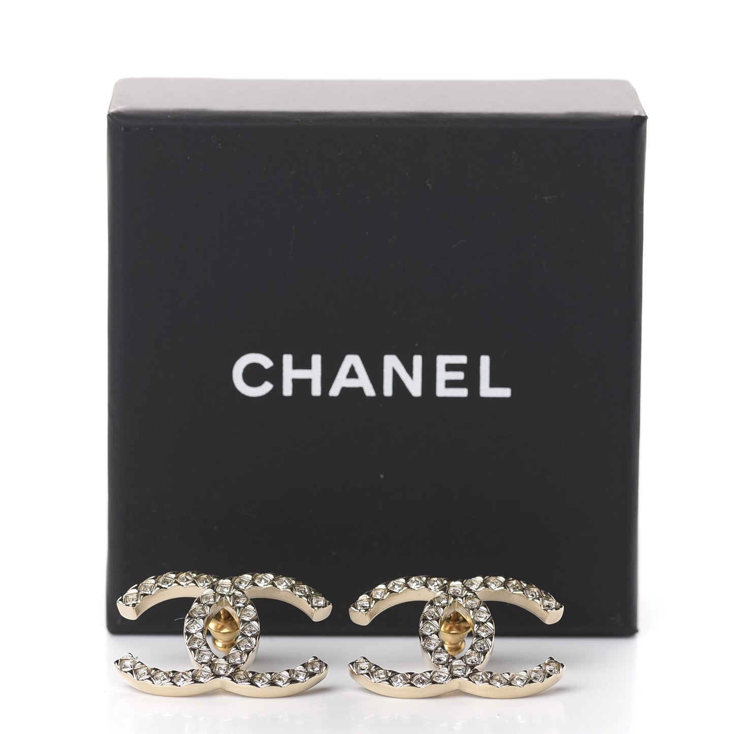 Baguette Crystal High Society CC Earrings Gold