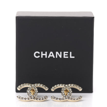 Chanel Baguette Crystal High Society CC Earrings Gold 5 of 5