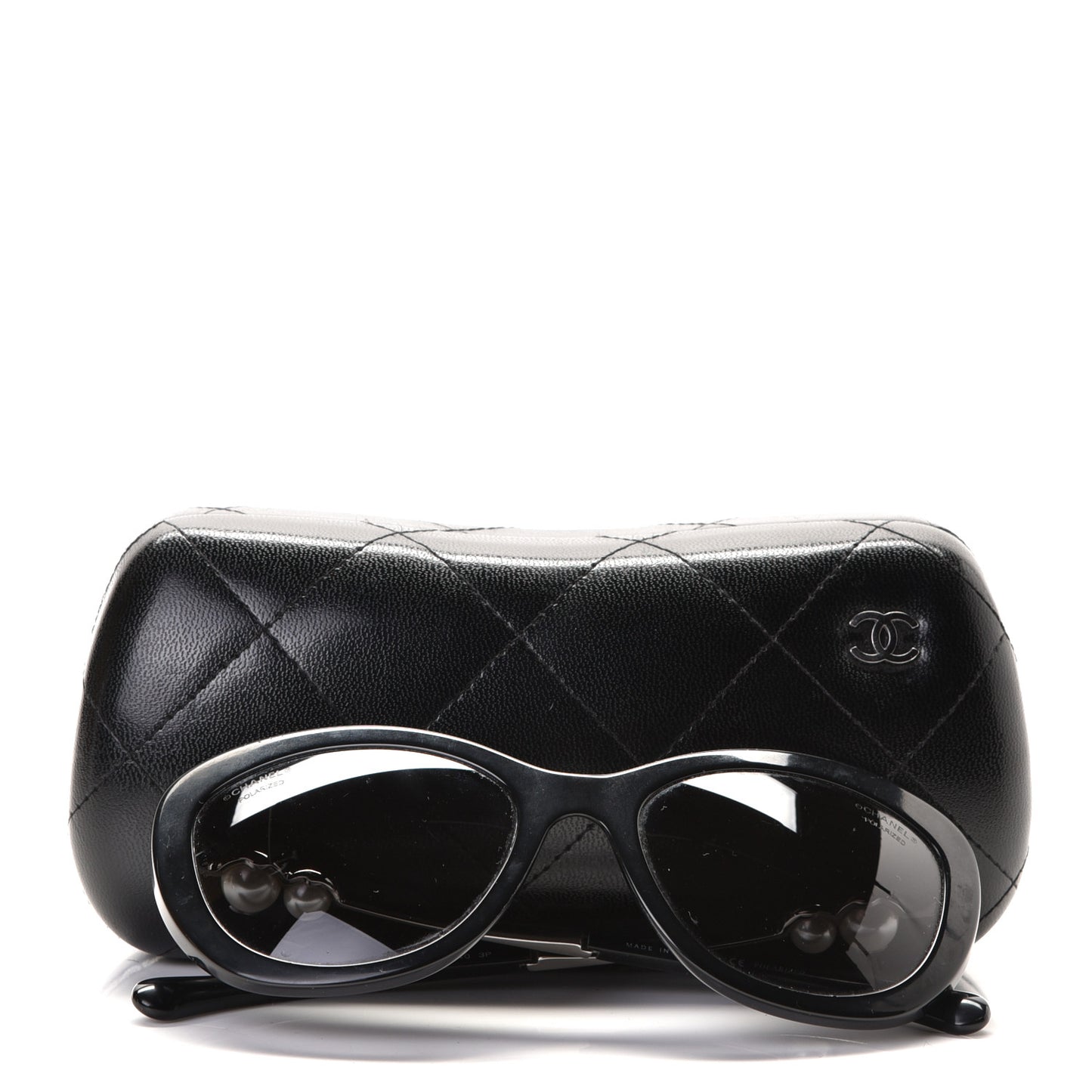 Polarized Cat Eye Pearl Sunglasses 5340-H Black