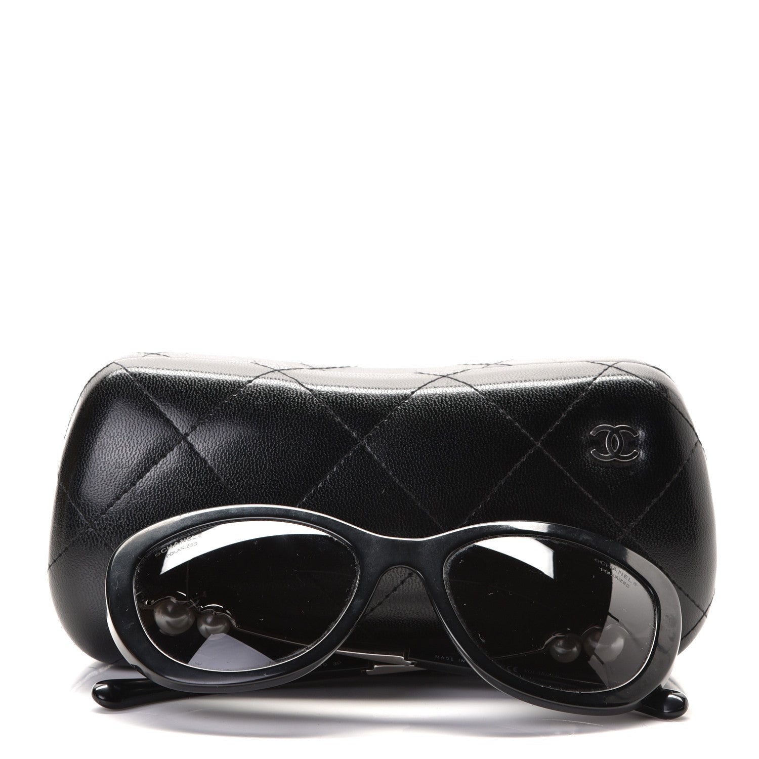 Chanel Polarized Cat Eye Pearl Sunglasses 5340-H Black 5 of 5