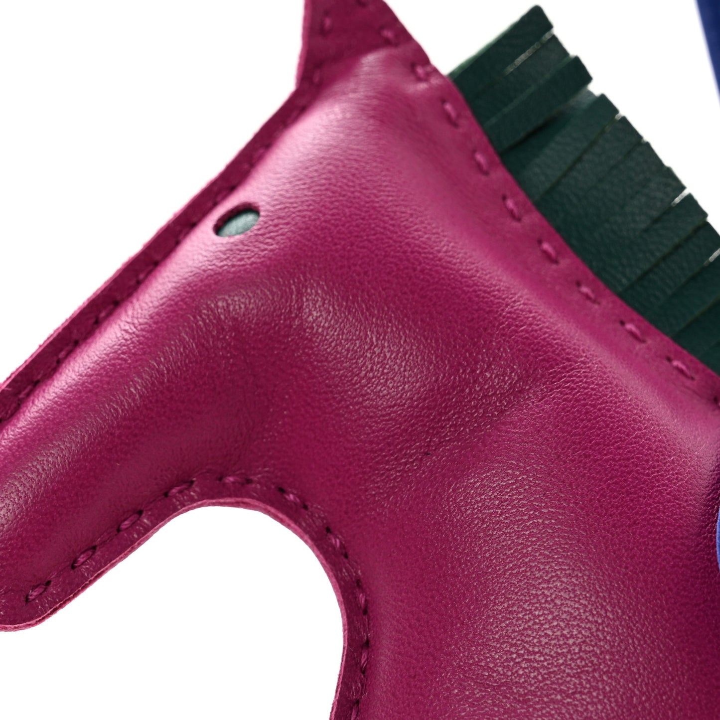 Milo Lambskin Grigri Rodeo Bag Charm GM Rose Pourpre Malachite Bleu Electrique