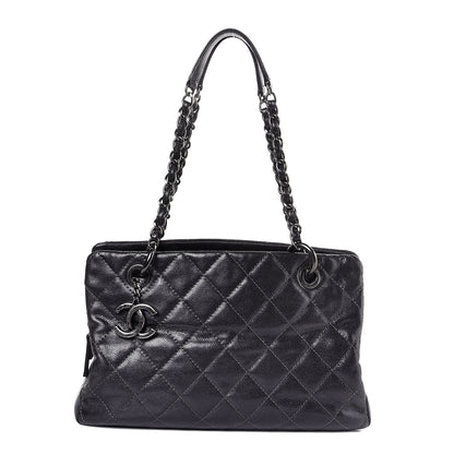 Chanel Iridescent Quilted Chic Caviar Shopping Tote Dark Silver 1 of 8