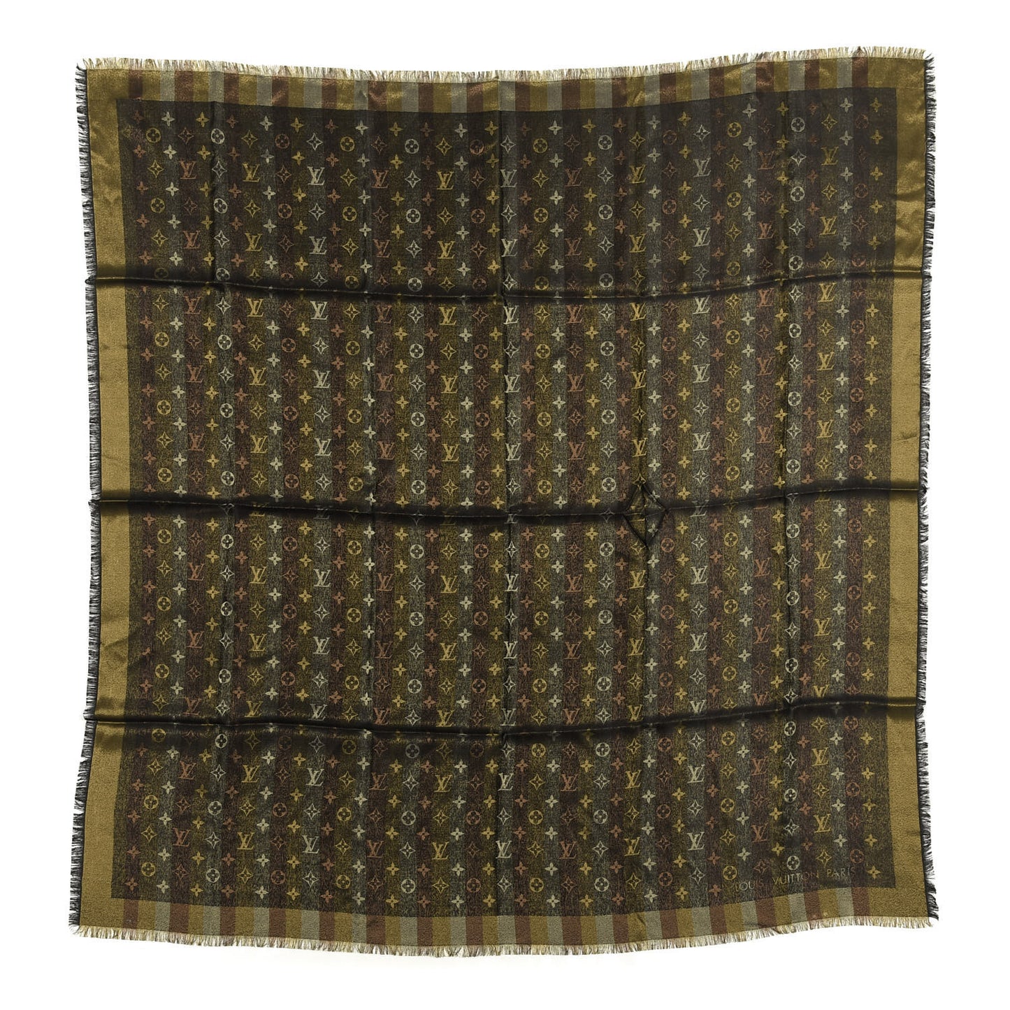 Silk Lurex Wool So Shine Monogram Shawl Black