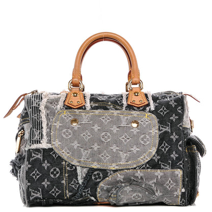 Louis Vuitton Denim Patchwork Speedy 30 Grey 3 of 8