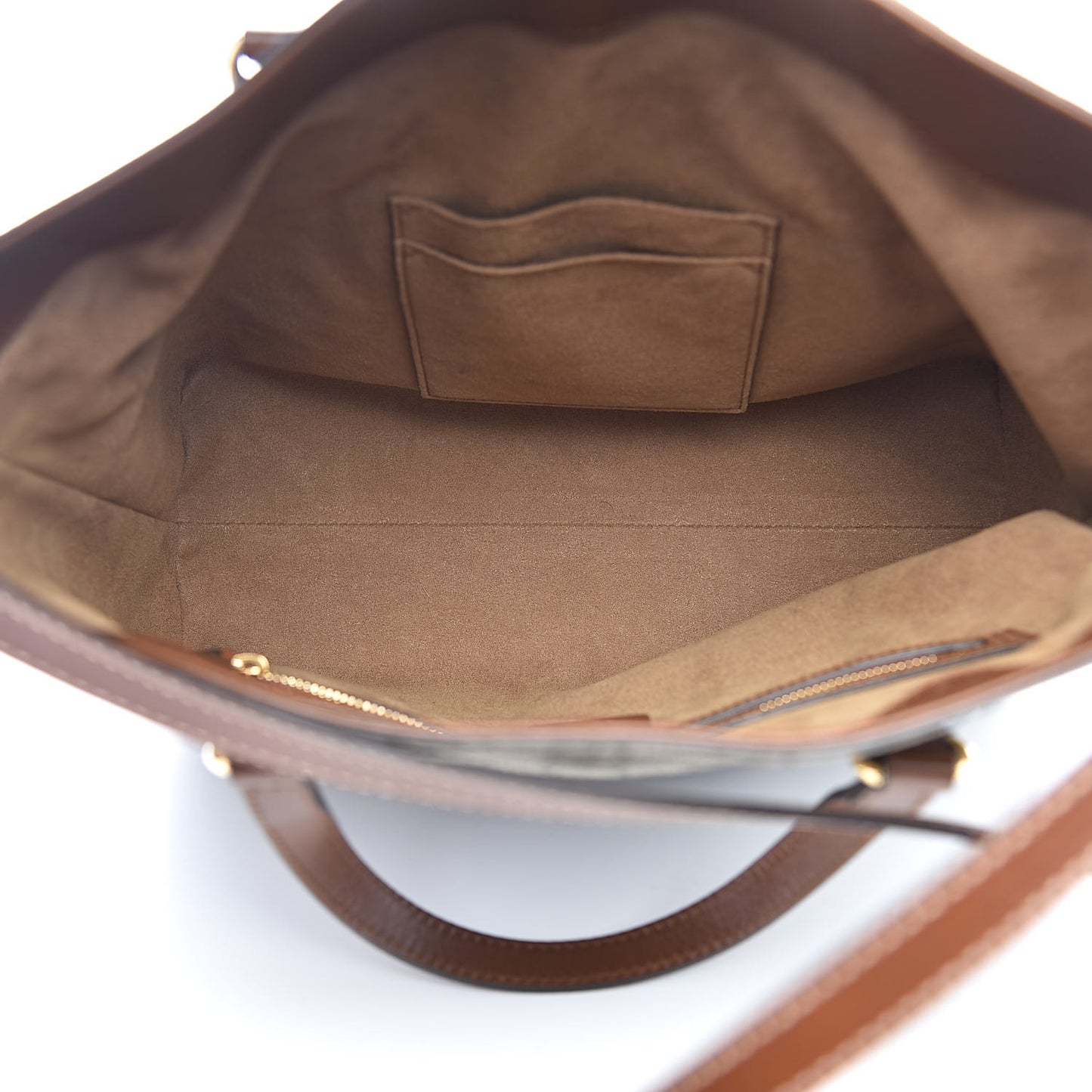 GG Supreme Monogram Linea A Foldover Tote Brown