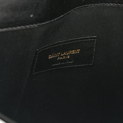 Saint Laurent Smooth Shiny Calfskin Monogram Uptown Pouch Black 6 of 7