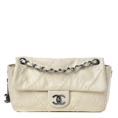 Chanel Calfskin Stitched Expandable Flap White 1 of 12