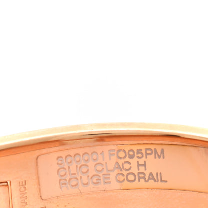 Hermes Enamel Wide Clic Clac H Bracelet PM Rouge Corail 4 of 6