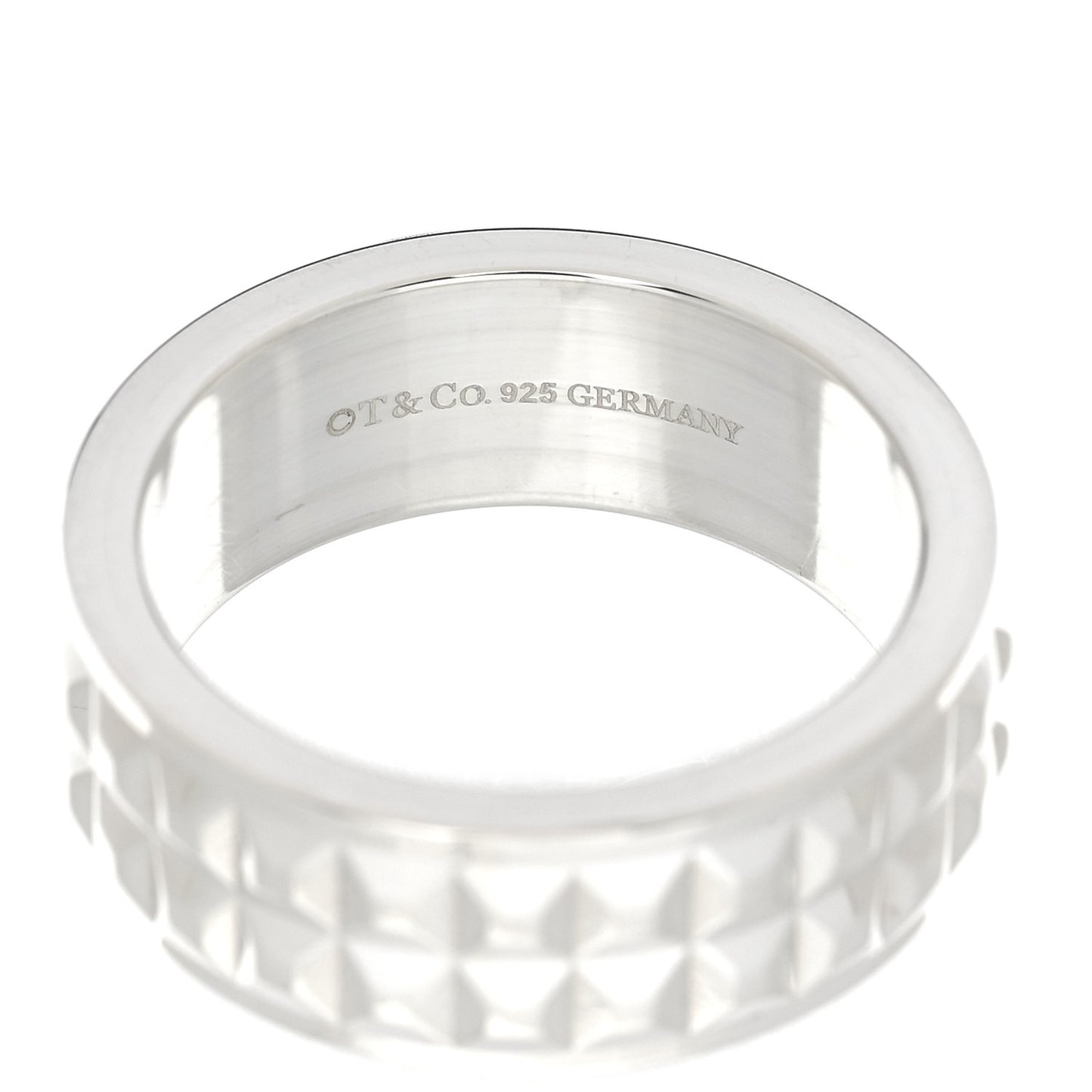 Sterling Silver Two Row Diamond Point Band Ring 59 8.75