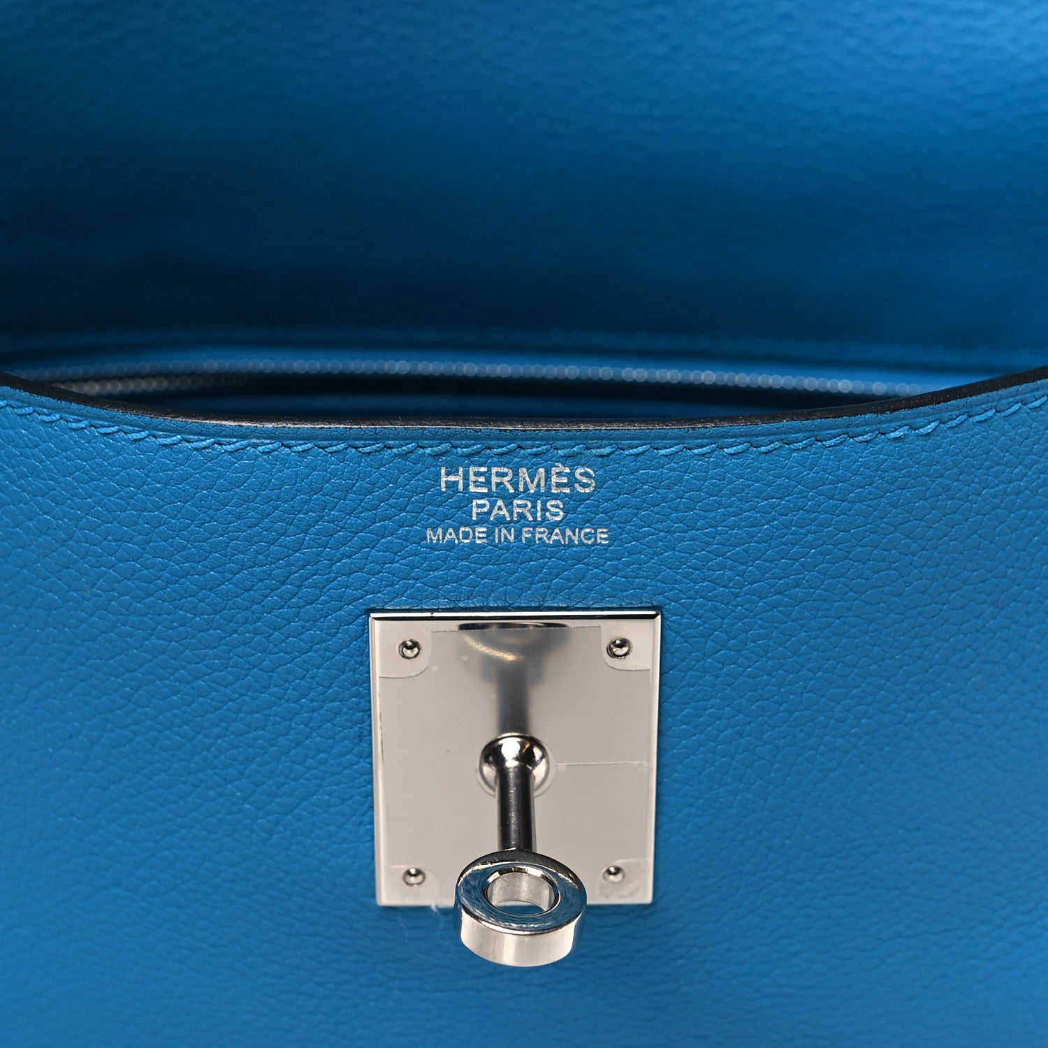 Hermes Evercolor Kelly Retourne 32 Bleu Zanzibar 6 of 10