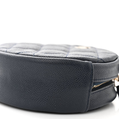 Chanel Caviar Quilted Round Clutch With Chain Navy 10 of 10