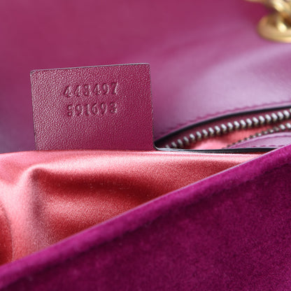 Gucci Velvet Matelasse Small GG Marmont Shoulder Bag Fuchsia Violet Cyclamen 9 of 13