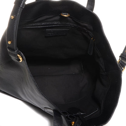 Alexander McQueen Pebbled Calfskin North South Skull Padlock Tote Black 5 of 7