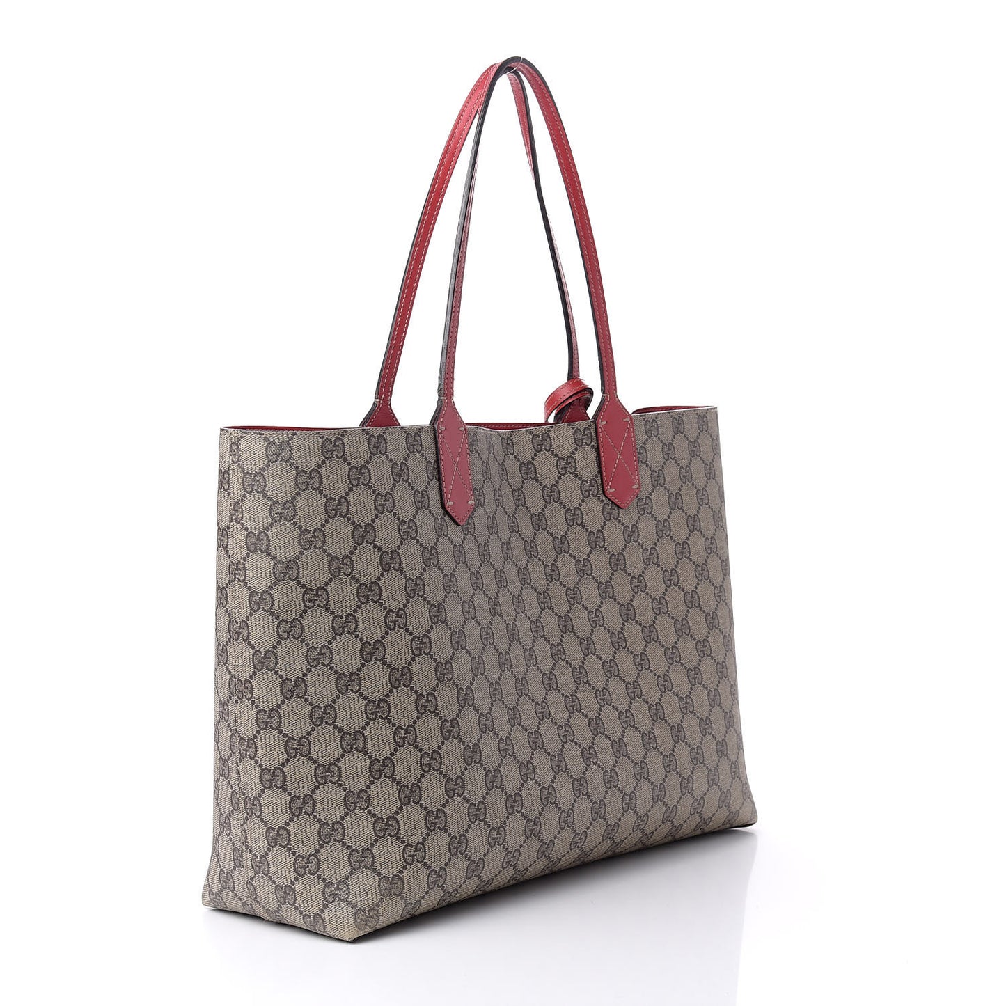 GG Supreme Monogram Medium Reversible Tote Beige Red