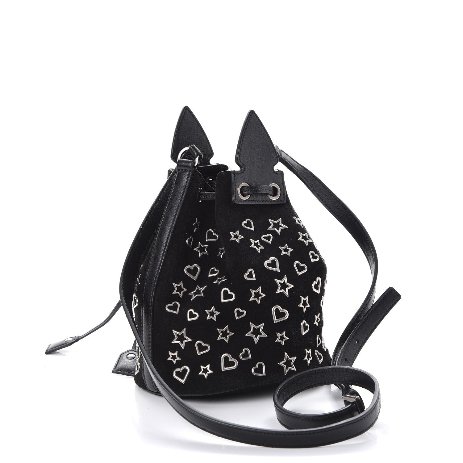Saint Laurent Suede Small Anja Bucket Bag Black 4 of 10