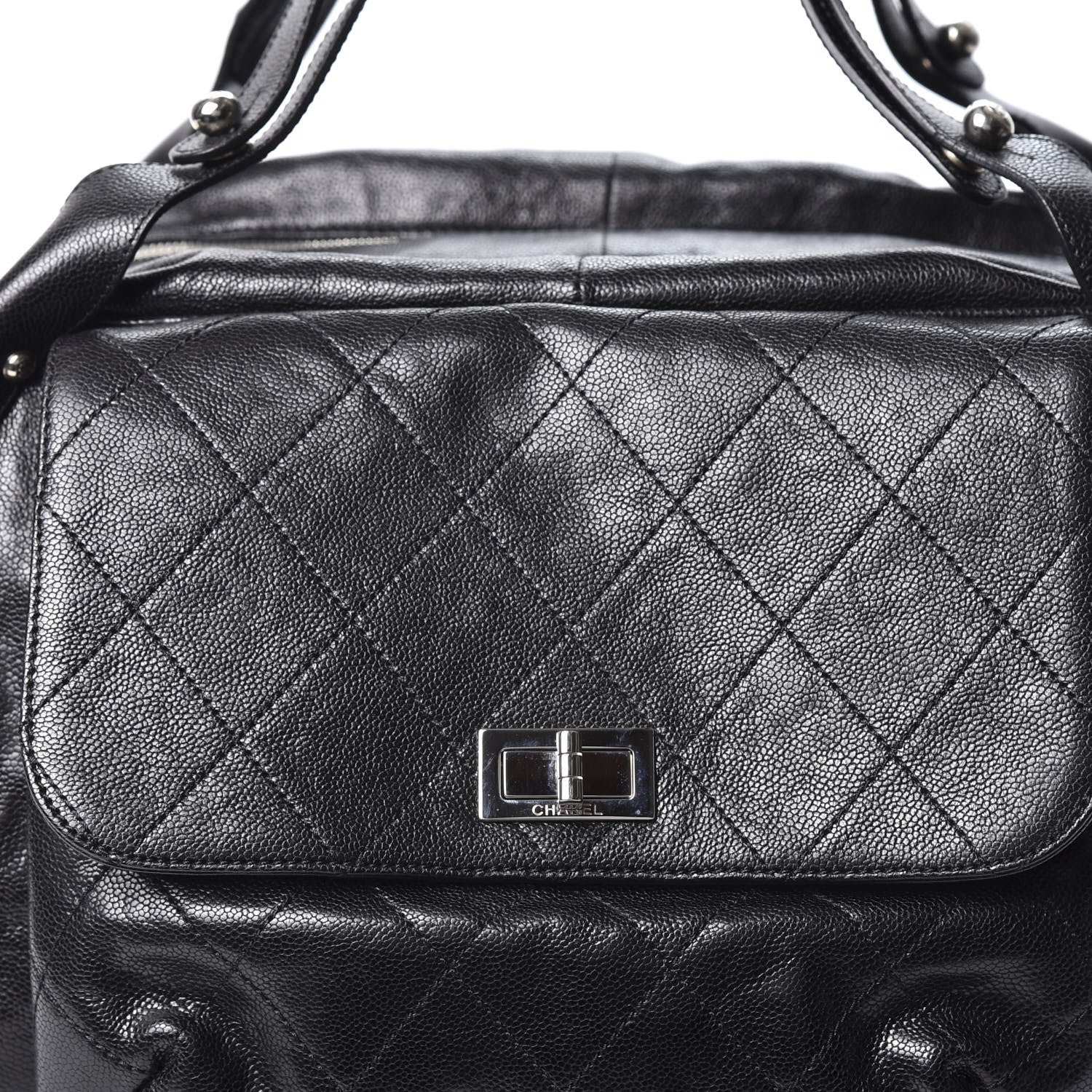 Chanel Glazed Caviar Pocket In The City Tote Black 10 of 10