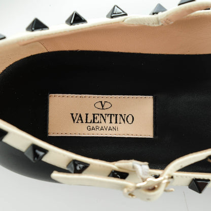 Valentino Garavani Nappa Rockstud Cage Ballerina Flats 39 Black Ivory 7 of 8