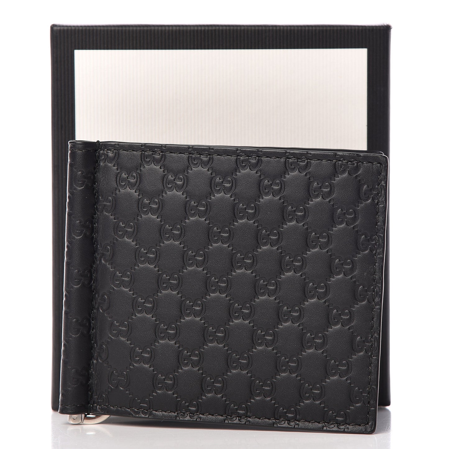 Microguccissima Bi-Fold Money Clip Wallet Black