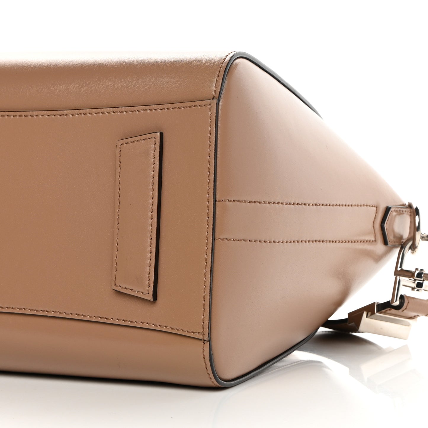 Shiny Lord Calfskin Small Antigona Dark Beige