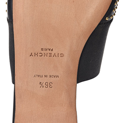 Givenchy Calfskin Studded Bedford Logo Mule Slides 36.5 Black 7 of 9
