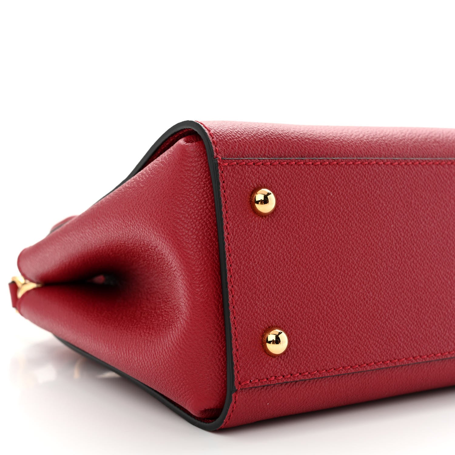 Burberry Soft Grain Calfskin Small Buckle Tote Parade Red 10 of 13