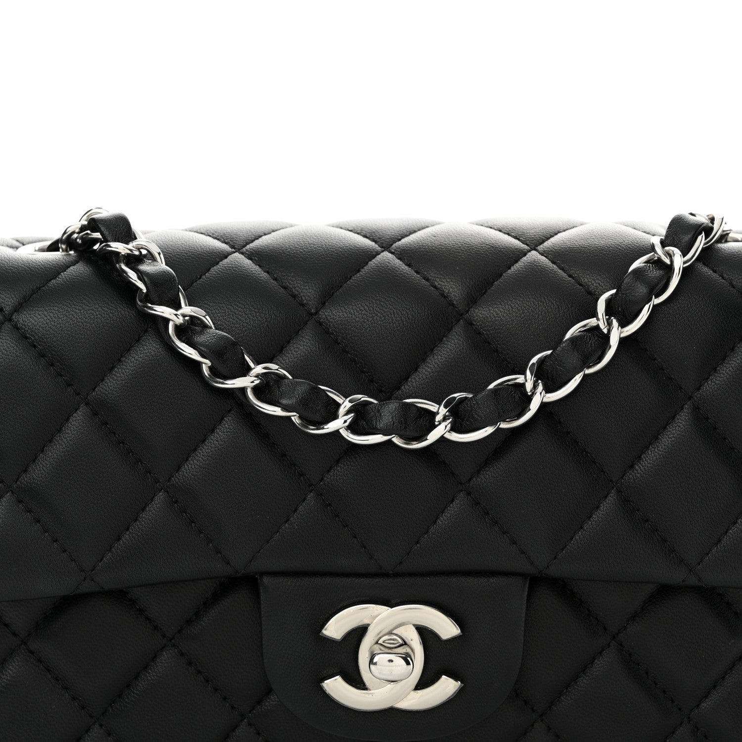 Chanel Lambskin Quilted Mini Rectangular Flap Black 9 of 11
