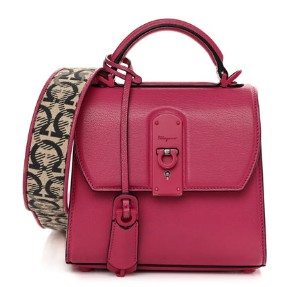 Salvatore Ferragamo Calfskin The Piccolo Boxyz Top Handle Bag Pink 1 of 13