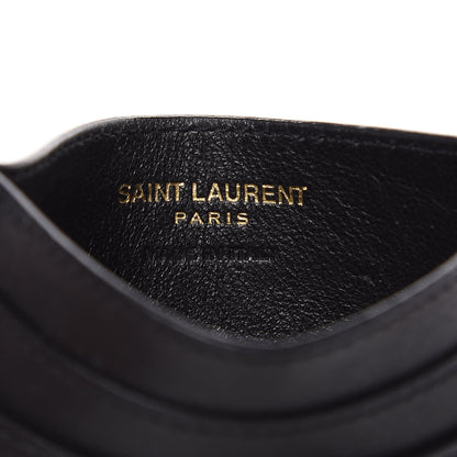 Saint Laurent Calfskin Monogram Credit Card Case Black 6 of 8