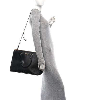 Prada Saffiano Lux Large Galleria Double Zip Tote Black 2 of 9