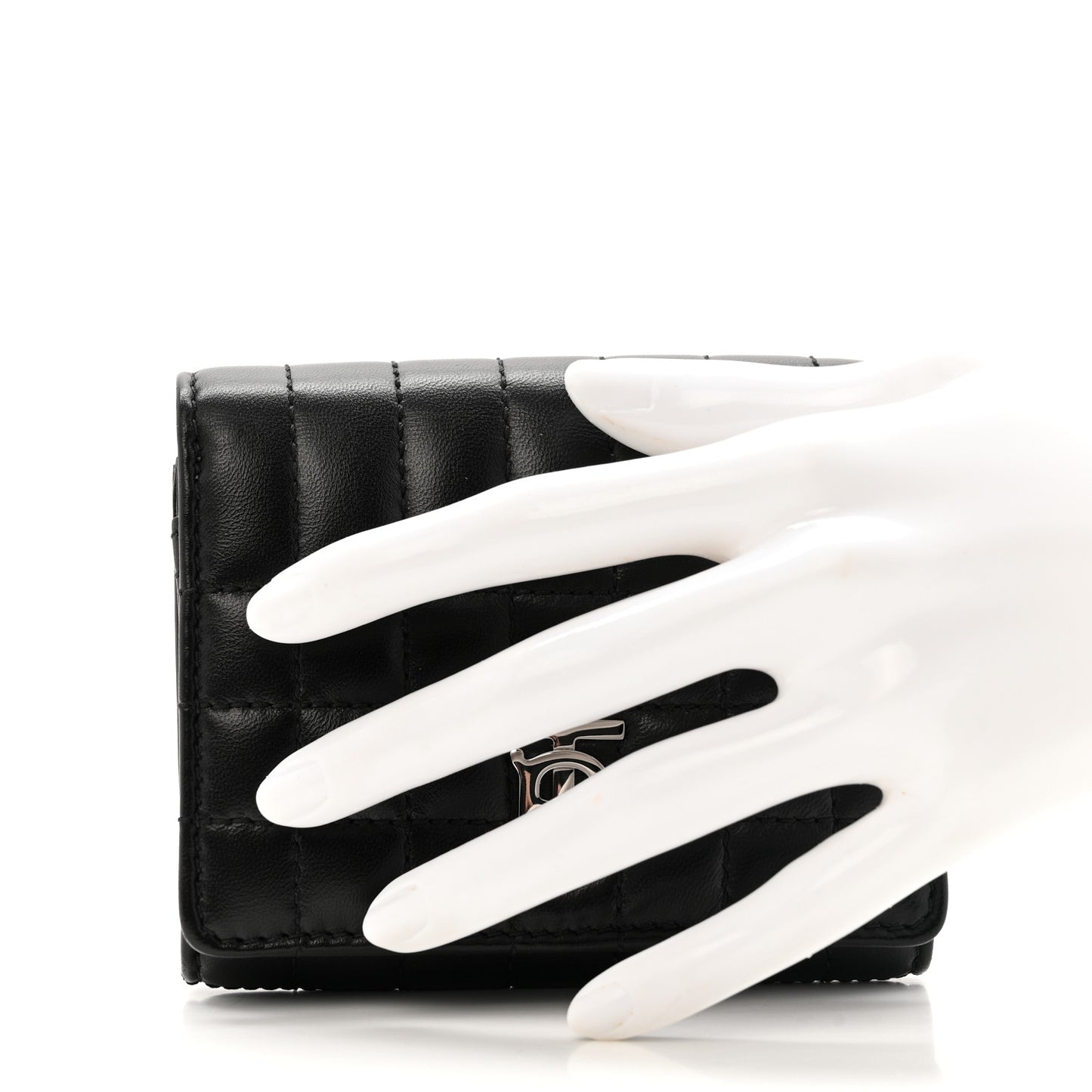 Lambskin Quilted Small Lola Folding Wallet Black