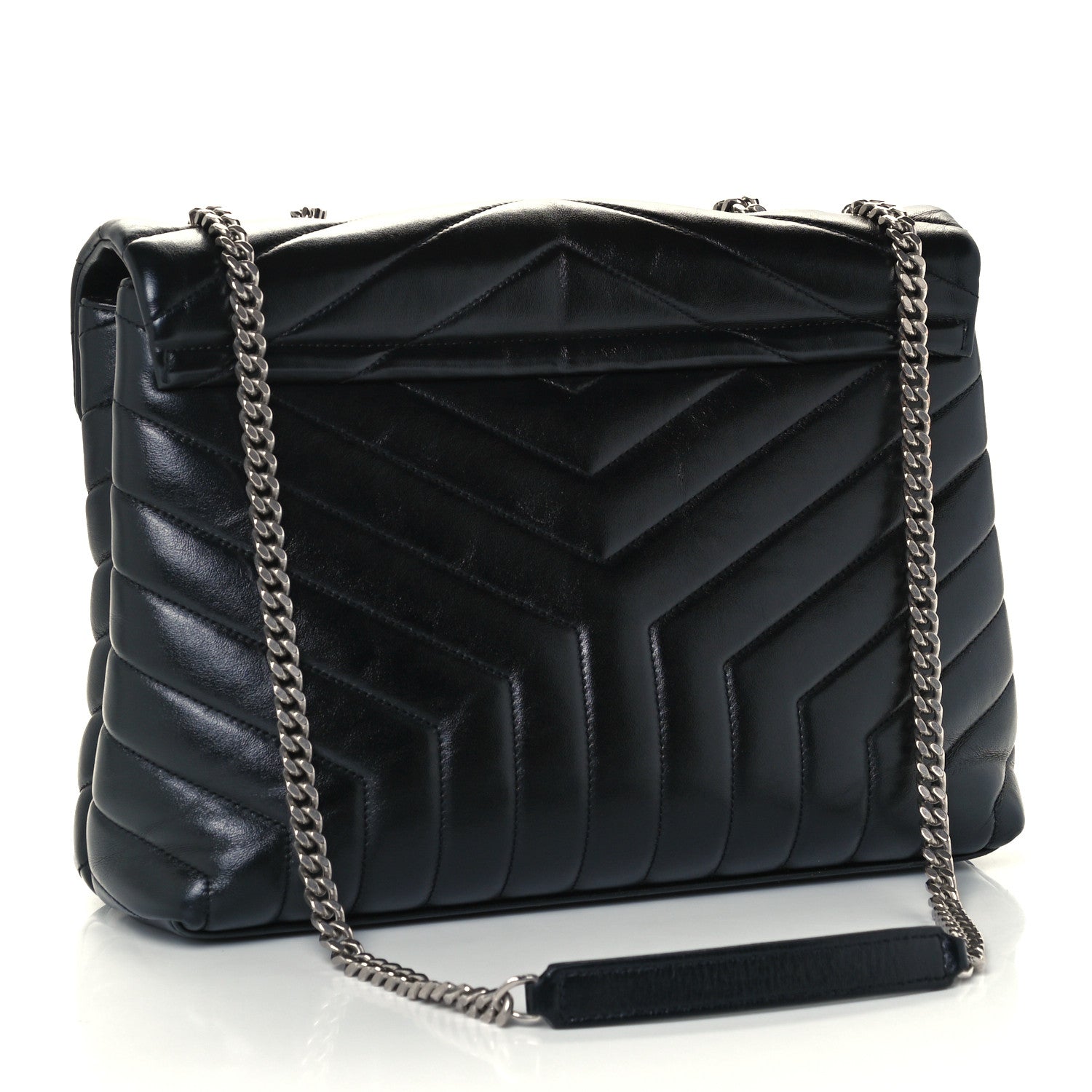 Saint Laurent Calfskin Y Quilted Monogram Medium Loulou Chain Satchel Black 3 of 11