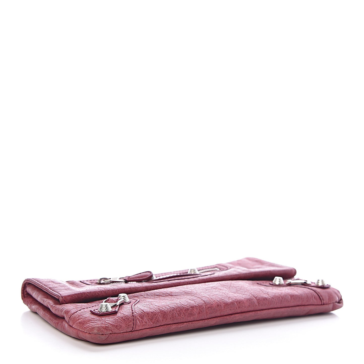 Agneau Giant 12 Silver Hardware Envelope Clutch Cassis