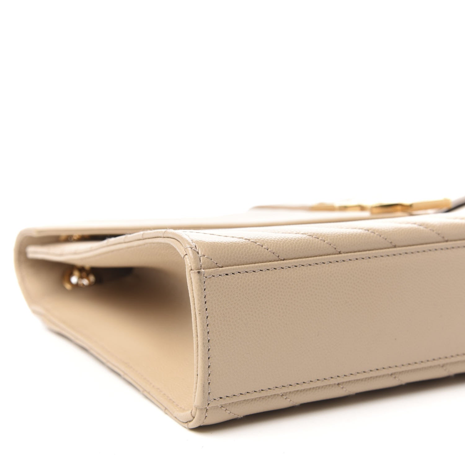 Saint Laurent Grain De Poudre Matelasse Chevron Large Monogram Satchel Nude Powder 6 of 10