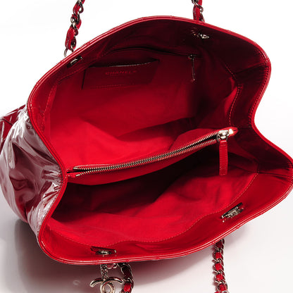 Chanel Patent Quilted Large Shopping Tote Red 5 of 8